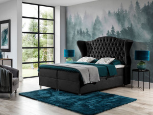 Boxspringbett mit Bettkasten 180x200 Kate Schwarz