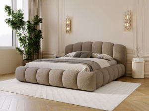 Polsterbett mit Stauraum und Lattenrost 120x200 Cloud Soft Braun