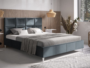 Polsterbett mit Lattenrost 120x200 Luxe Dunkelgrau