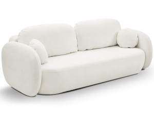 Schlafsofa mit Bettfunktion und Bettkasten Oreo Creme