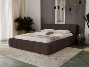 Polsterbett mit Bettkasten und Lattenrost 120x200 Ibiza Braun