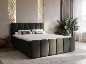 Boxspringbett mit Bettkasten 160x200 Cloud Dunkelgrau