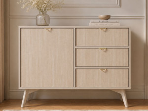 Kommode mit Türe und Schubladen Modena Beige