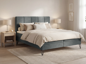 Boxspringbett mit Bettkasten 140x200 Vendi grau