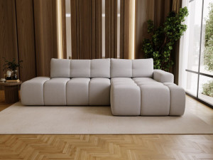 Ecksofa L-Form Rechts mit Schlaffunktion und Bettkasten Montero Grau