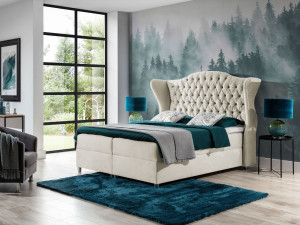 Boxspringbett mit Bettkasten 160x200 Kate Creme