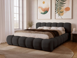 Polsterbett mit Bettkasten und Lattenrost 140x200 Doria Schwarz