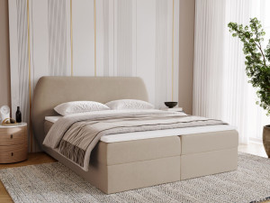Boxspringbett mit Bettkasten 160x200 Bogota Beige