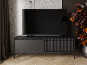 TV-Lowboard mit Türen 153 cm Sorano Schwarz