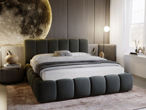 Polsterbett Ohne Bettkasten mit Lattenrost 140x200 Cloud Dunkelgrau