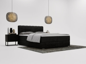 Boxspringbett mit Bettkasten 140x200 Forte Schwarz