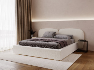 Polsterbett mit Bettkasten und Lattenrost 160x200 Palermo Creme