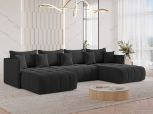 Wohnlandschaft mit Schlaffunktion und Bettkasten Ardi U Anthrazit