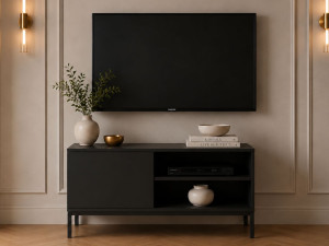TV-Lowboard mit Türen 100 cm Soroko Schwarz