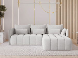 Ecksofa L-Form mit Schlaffunktion und Bettkasten Ardi Grau