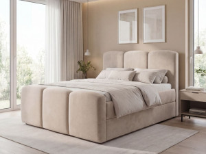 Boxspringbett mit Bettkasten 160x200 Campi Beige