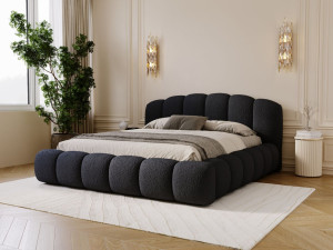 Polsterbett mit Stauraum und Lattenrost 120x200 Cloud Soft Schwarz