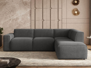 Ecksofa L-Form Rechts Eluno Grau