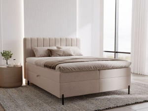 Boxspringbett mit Bettkasten 120x200 Primavera Beige