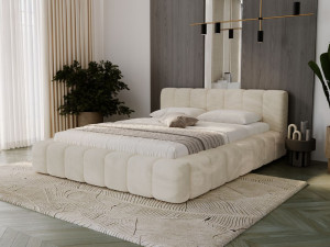 Polsterbett mit Bettkasten und Lattenrost 180x200 Ibiza Creme
