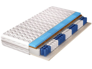Taschenfederkernmatratze mit profiliertem Schaumstoff, Kokosmatte und Latex Tivo 160x200