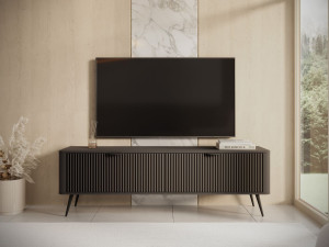 TV-Lowboard mit Türen 163 cm Latina Schwarz
