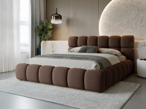 Polsterbett mit Bettkasten und Lattenrost 140x200 Modo Braun
