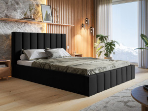 Polsterbett mit Bettkasten und Lattenrost 180x200 Siena Schwarz
