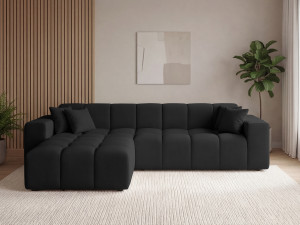 Ecksofa L-Form Links Moderne Ecksofa Loopo Schwarz