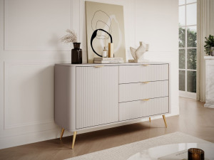 Kommode mit Türe und Schubladen Latina Beige