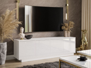 TV-Lowboard mit Türen Vivance Weiß Hochglanz