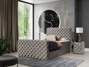 Boxspringbett mit Bettkasten 160x200 Cleo Lux Braun