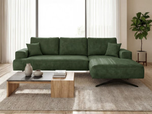 Ecksofa L-Form auf Metallbeinen Leto Rechts Grün