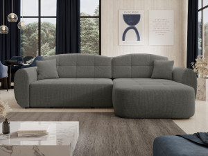 Ecksofa L-Form mit Schlaffunktion und Bettkasten Avessio Grau