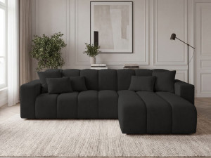 Ecksofa L-Form Rechts Nork Schwarz