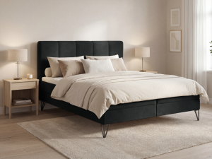 Boxspringbett mit Bettkasten 120x200 Vendi grau