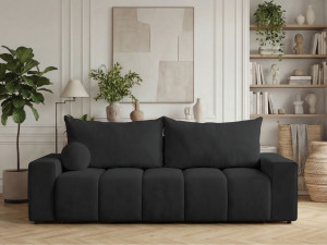 Schlafsofa mit Bettfunktion und Bettkasten Miro Schwarz