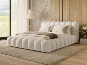 Polsterbett mit Bettkasten und Lattenrost 120x200 Averia Beige