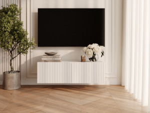 TV-Lowboard mit Türen 100 cm Kioto Weiß matt