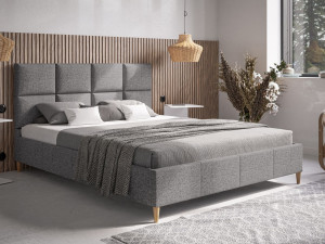 Polsterbett mit Lattenrost 180x200 Luxe Hellgrau