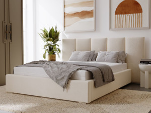 Polsterbett mit Bettkasten und Lattenrost 160x200 Lizbona Beige