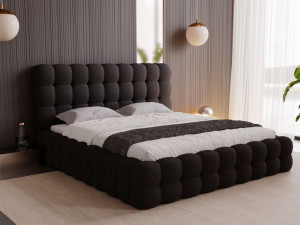 Polsterbett mit Bettkasten und Lattenrost 180x200 Twist Schwarz