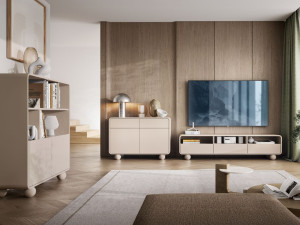 Modernes Wohnzimmer-Möbelset Soffio Kaschmir