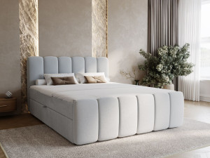 Boxspringbett mit Bettkasten 180x200 Cloud Grau