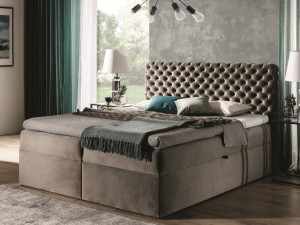 Boxspringbett mit Bettkasten 120x200 Cleo Beige