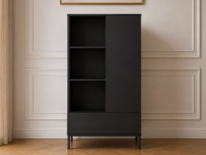 Regal mit Schublade und Türe Soroko Schwarz
