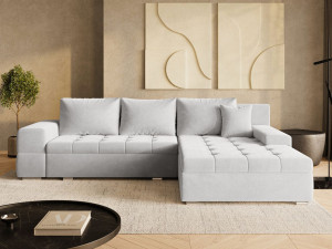 Ecksofa L-Form mit Schlaffunktion und Bettkasten Sonia Grau