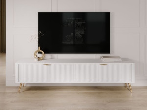 TV-Lowboard mit Türen 200 cm Latina Weiß