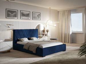 Polsterbett mit Bettkasten und Lattenrost 180x200 Tivoli Dunkelblau