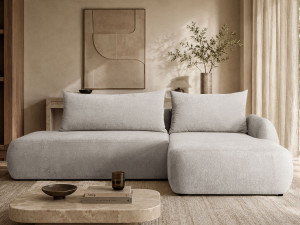 Ecksofa L-Form mit Schlaffunktion und Bettkasten Velis Beige
